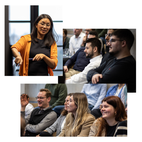 Verschiedene Fotos von Vorträgen bei kommIT-Events